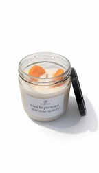 Etiqueta blanca personalizada para vela de naranja