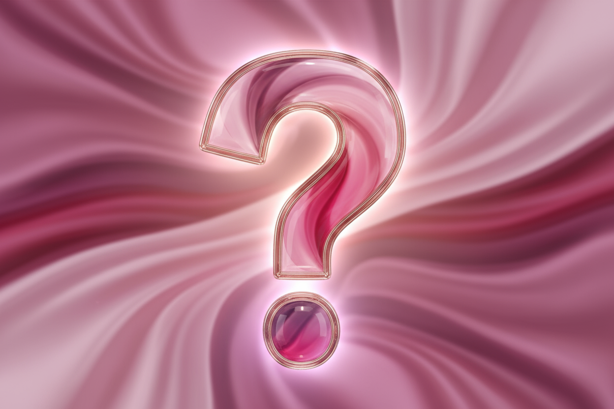 Interrogante misterioso en rosa