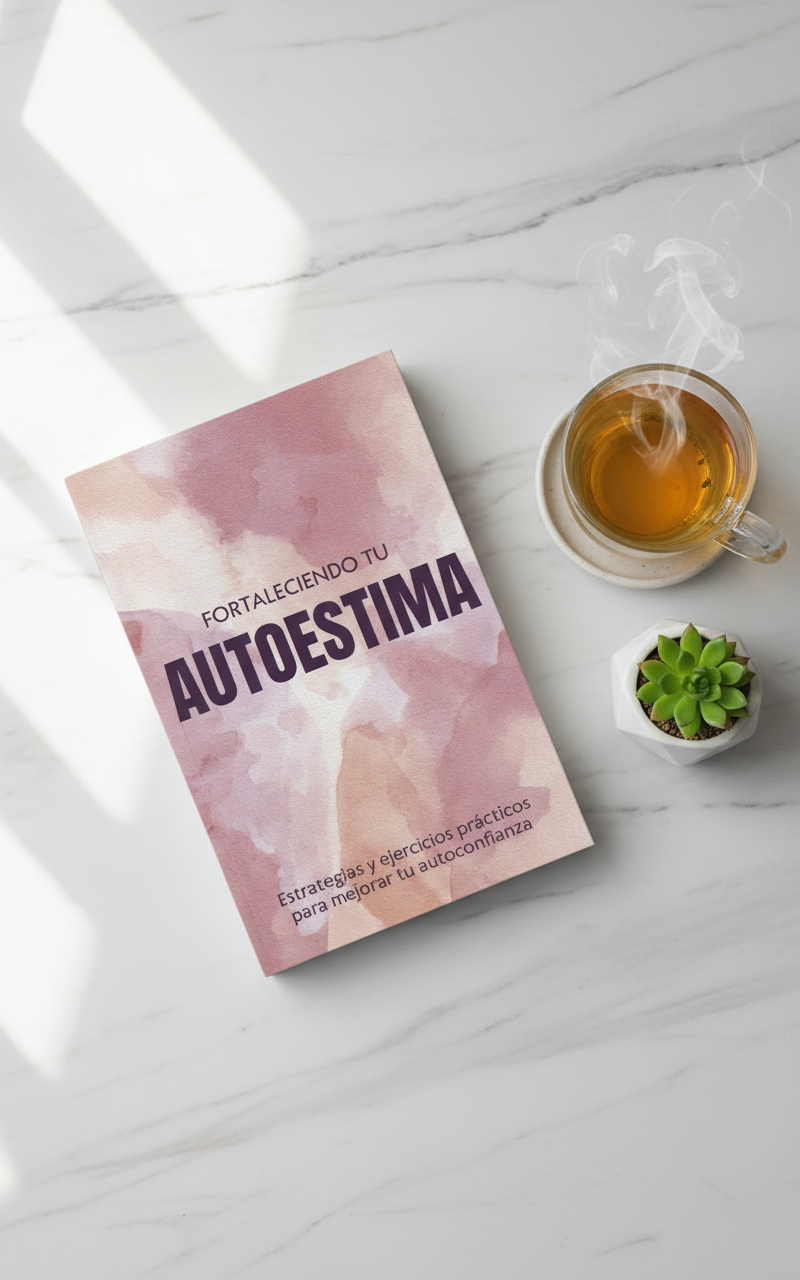 Libro en escritorio con té