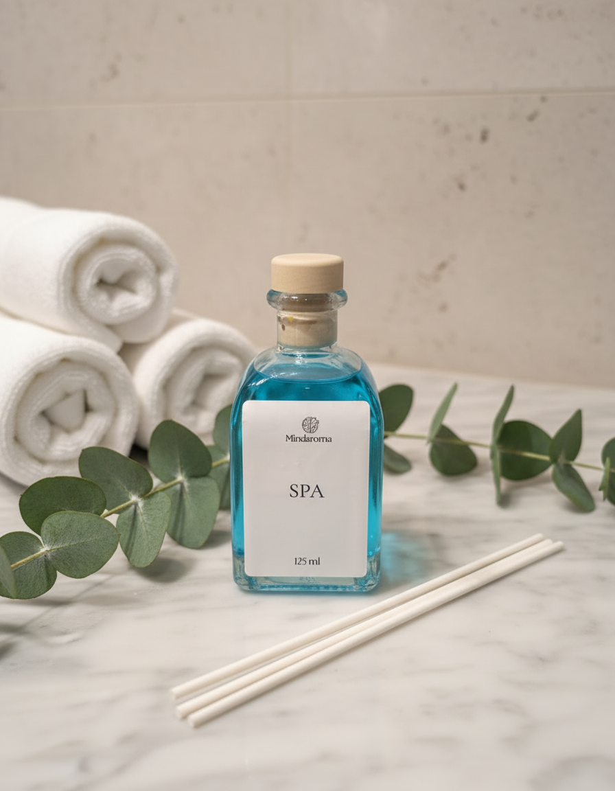 Mikado Spa cerrado con varillas - Ambiente spa con piedra