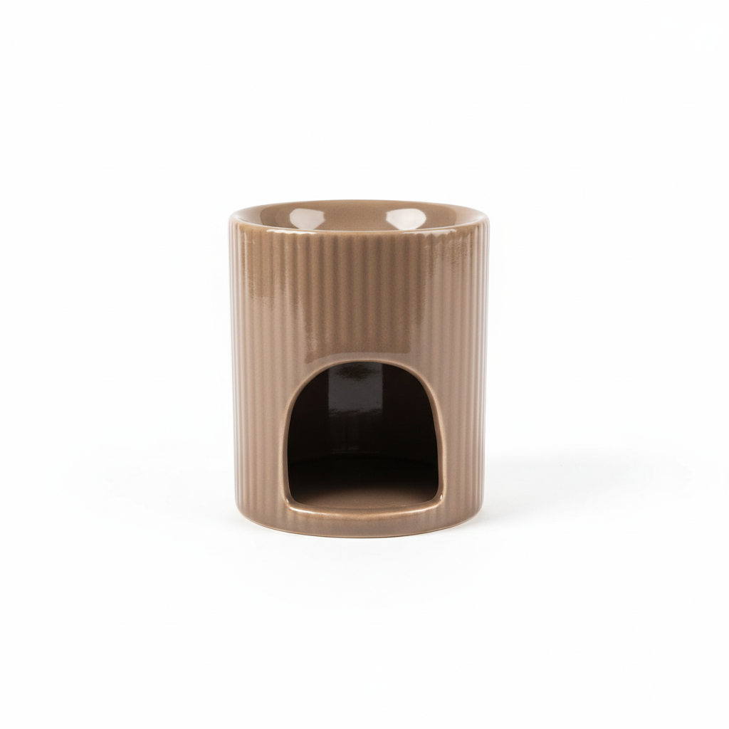 Quemador + 3 velas de té - Marrón Taupe M