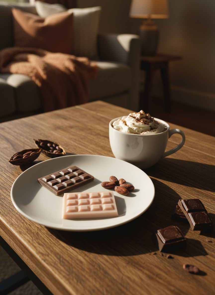 Tabletas chocolate con bebida