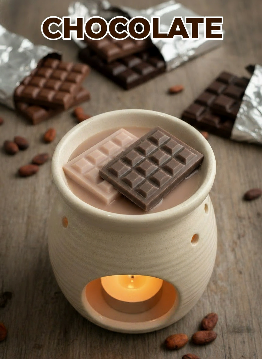 Tabletas chocolate en quemador