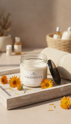 Vela de Caléndula con flores secas