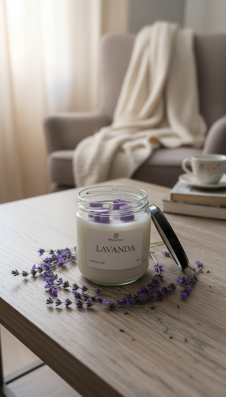 Vela de Lavanda en ambiente hogareño - Portada