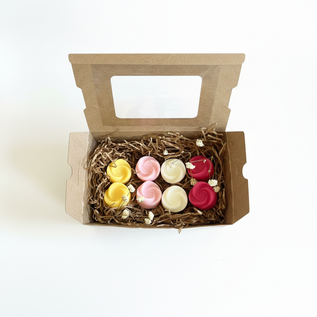 Velas rosa – Flat lay