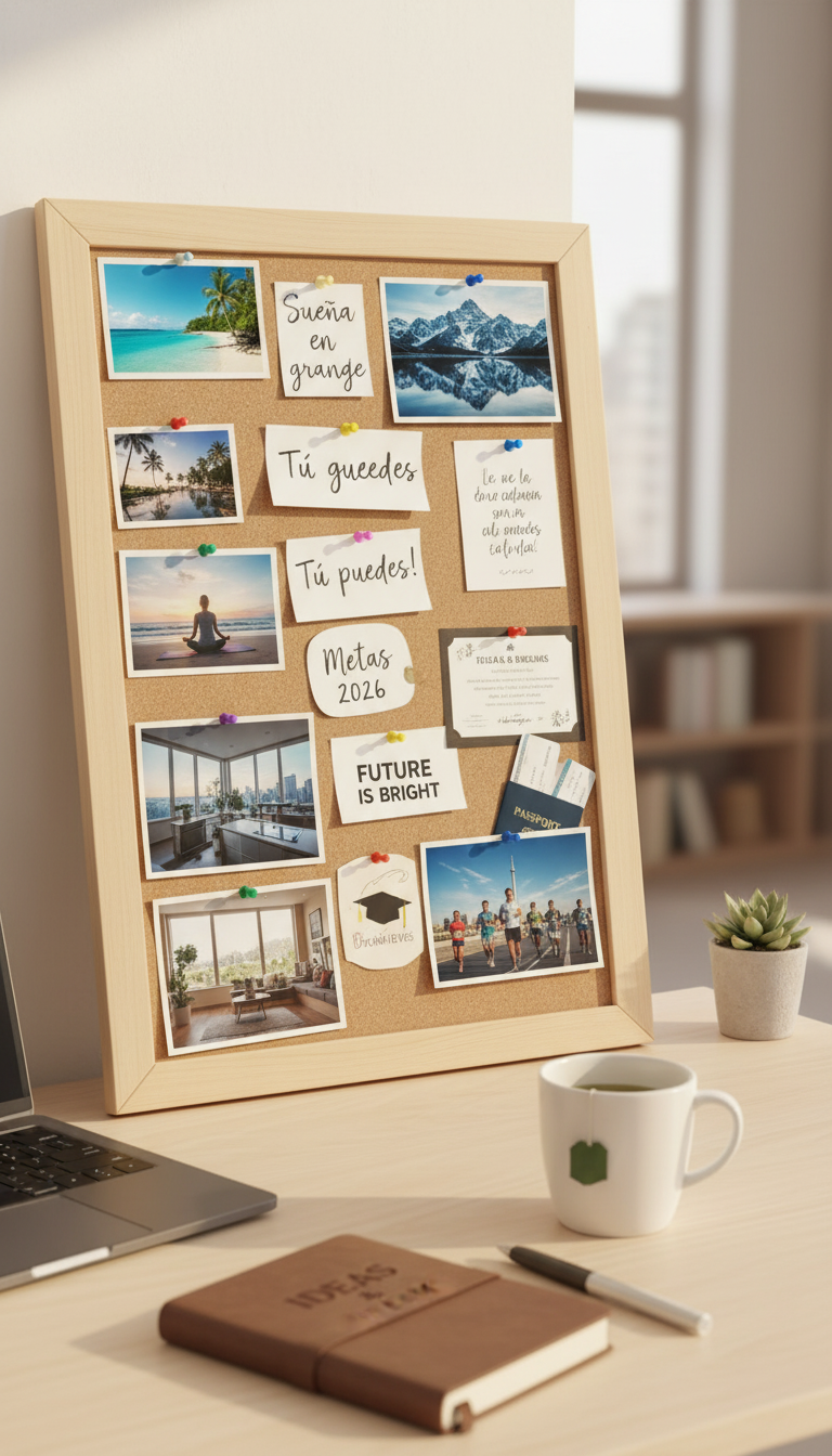 Vision Board A4 con metas y sueños